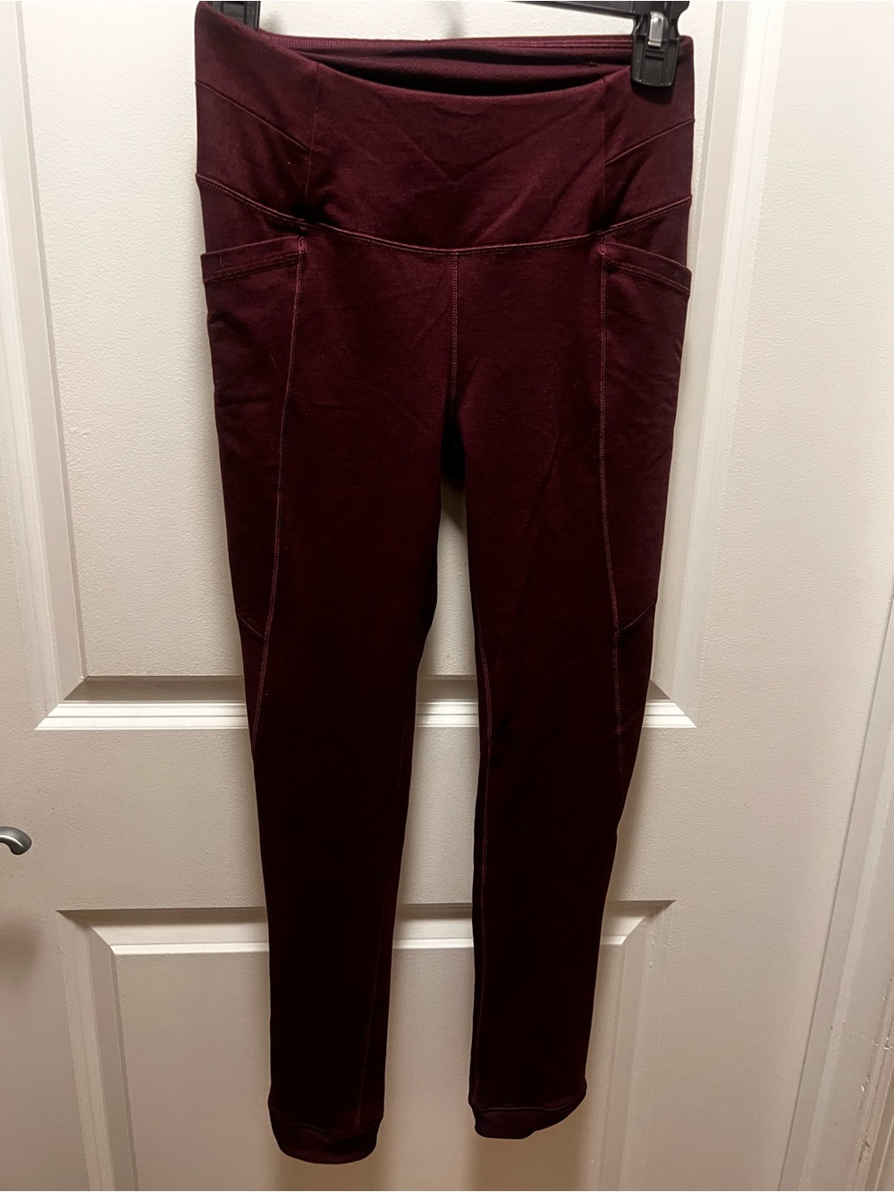 CALIA by Carrie Underwood Deep Burgundy High-Rise Leggings with Side Pockets